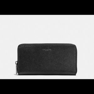 Coach mens black crossgrain accordion wallet